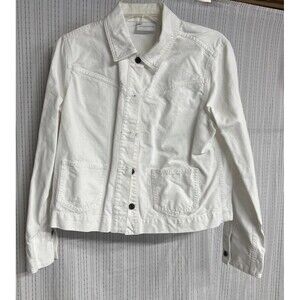 Liz Claiborne White Jean Jacket Denim Y2K Spring Women Med